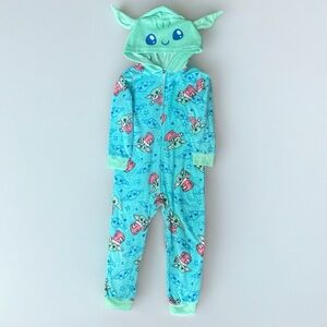 Like-New Star Wars Kids Baby Yoda Onesie Pajamas Zip-Up Size XS 4/5